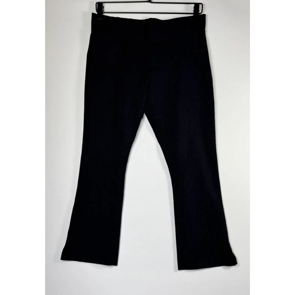 American Giant Pants Womens‎ 8 Black Cropped Flare Modal Stretch Made in USA